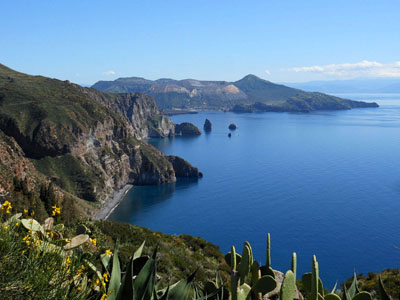 Blick auf Vulcano, von Lipari